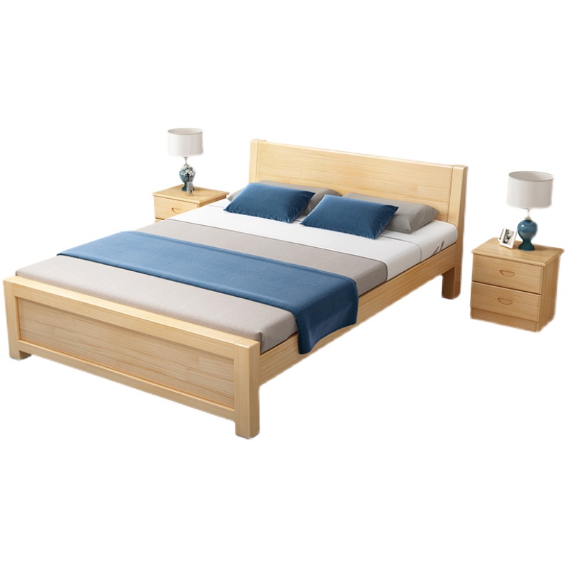 实木床现代单人床胡桃色白色清漆卯榫床经济型1米1m