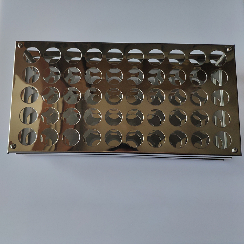 不锈钢试管架比色管架13/16mm100孔离心实验室器材多功能抽血孔径