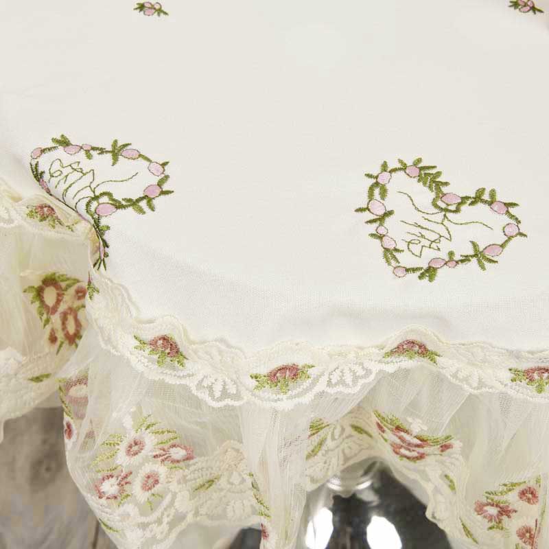 大圆桌桌布台布餐桌布艺蕾丝防尘罩盖布盖巾尺寸韩式风格爱心,居家布艺,桌布,淘宝优惠券,粉丝福利购,淘宝优惠卷