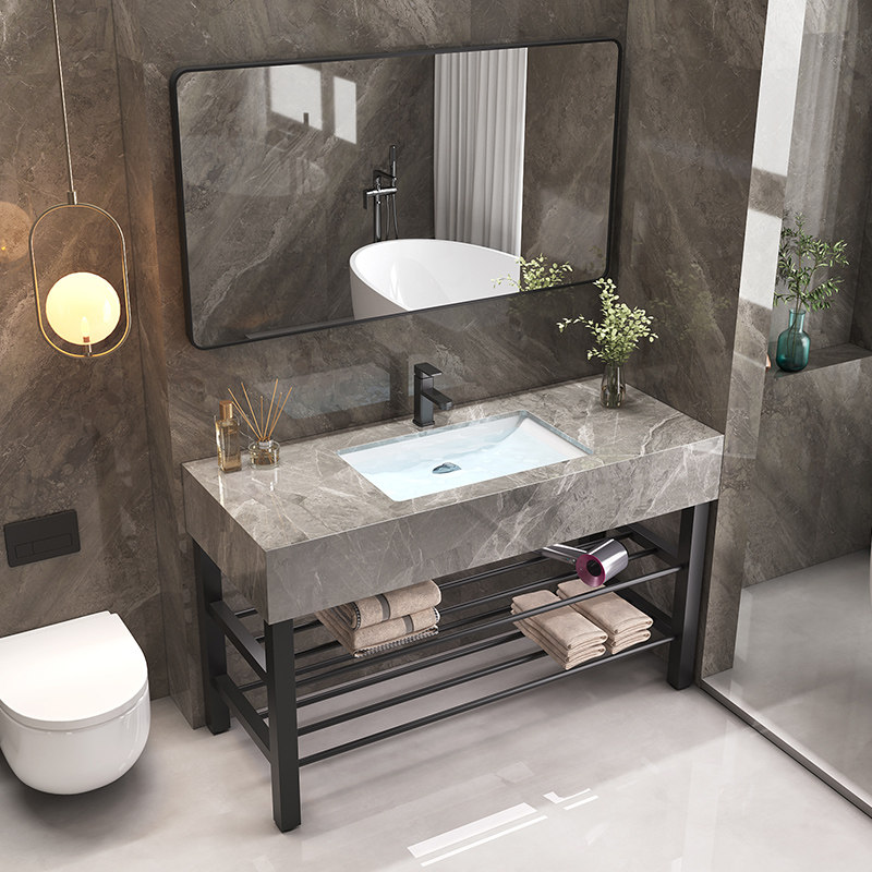 家用岩板浴室柜酒店宾馆卫生间洗漱台洗手盘洗脸盆柜装