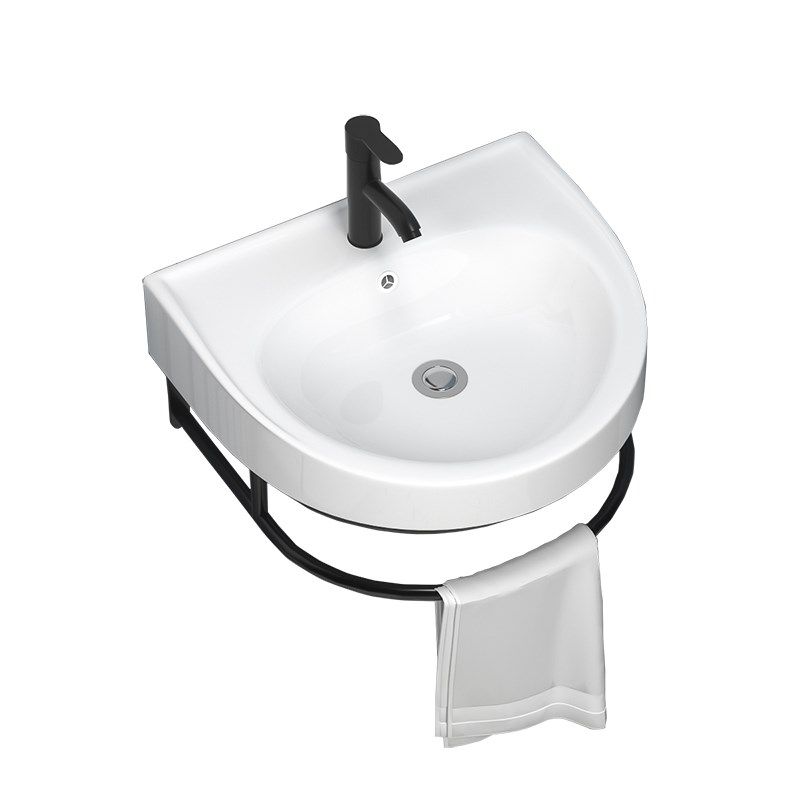 黑色挂墙式洗手盆洗脸盆陶瓷卫生间浴室柜厕所阳台洗漱池