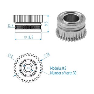 D打印机Ende 齿轮挤出升级硬化钢合金齿轮