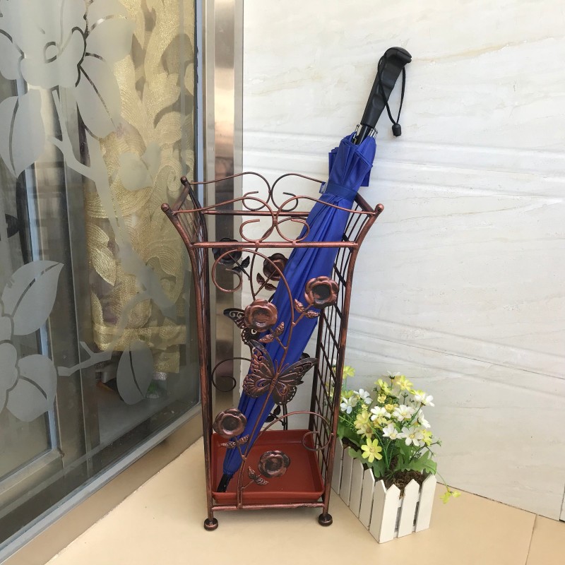 欣尚美欧式复古铁艺家用雨伞架大堂酒店雨伞桶创意垃圾桶收纳架