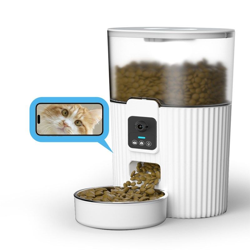 新款半透宠物智能喂食器 猫狗定时投食机 宠物不锈钢碗自动喂食机
