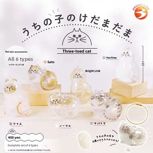 [漫星]现货 正版BRIGHT LINK透明猫毛收纳盒吊饰扭蛋猫