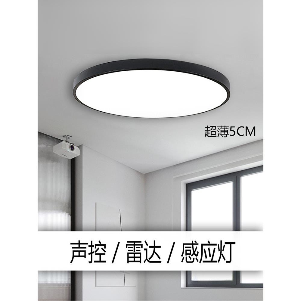 LED声光控吸顶灯过道走廊车库楼梯台阶灯 声控智能雷达人体感应灯