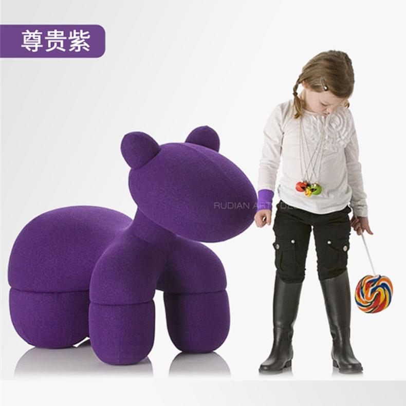 玻璃钢小马椅狗狗椅凳 卡通儿童凳 玩具设计师马仔造型牛牛凳家具