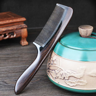 天然新款木婉锦商用牛角梳子防静电按摩梳黑檀木梳女生长发防挂梳