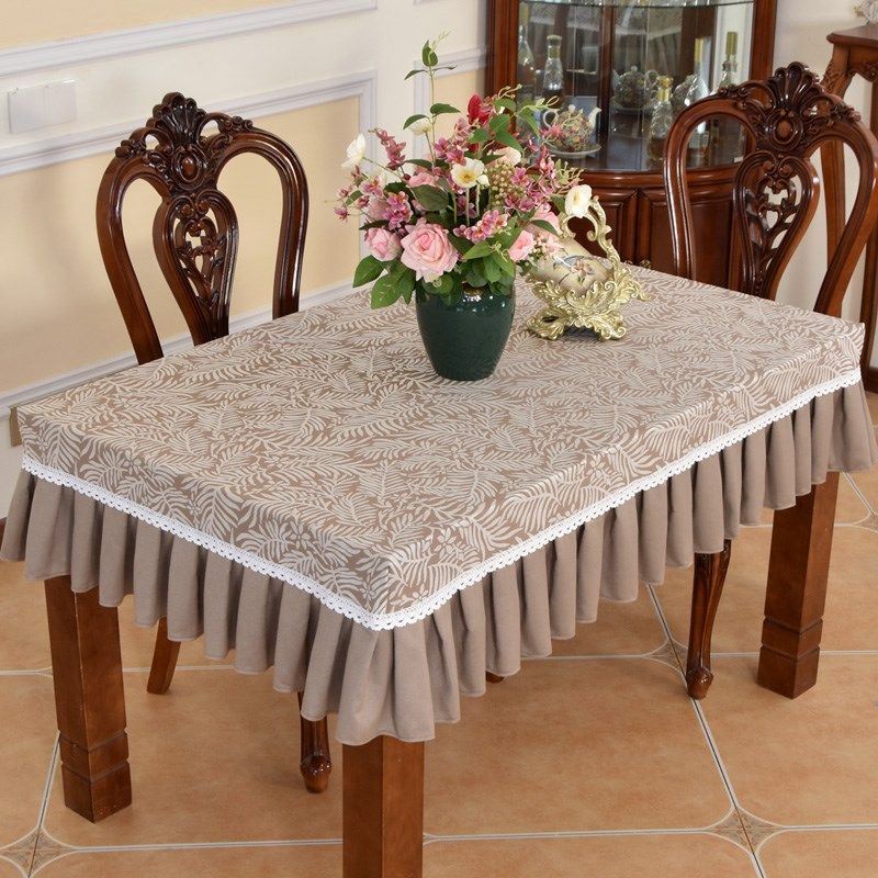 现代圆桌收缩椭圆形餐桌布台布布艺家用咖啡长方形茶几布定制