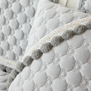 毛绒沙发垫子冬季加厚保暖坐垫子全包皮沙发罩巾防滑盖布巾