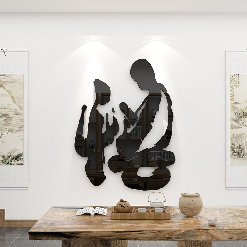 茶道茶文化背景墙壁纸3d立体墙贴画茶室茶字楼社庄装饰客厅茶叶店图片