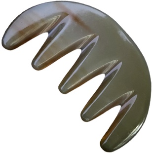 天然牦牛角按摩梳五齿经络牛角梳子发头皮宽齿加厚女脱头疗头部防