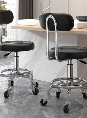 吧台椅子酒吧转椅靠背家用高脚凳旋转升降调节滑轮