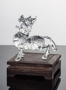 水晶装饰财源滚滚皮丘收银前台招财貔貅摆件办公室桌玄关客厅业