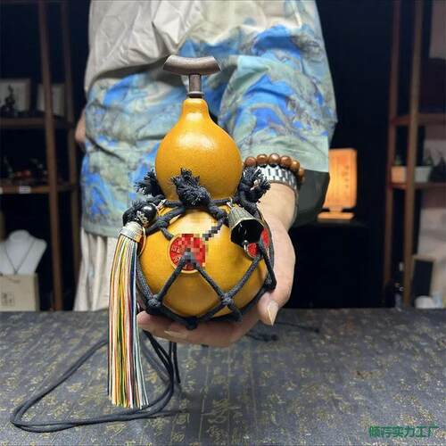 悟空酒葫芦网兜装饰山鬼铜钱款手工编织背带(不含葫芦