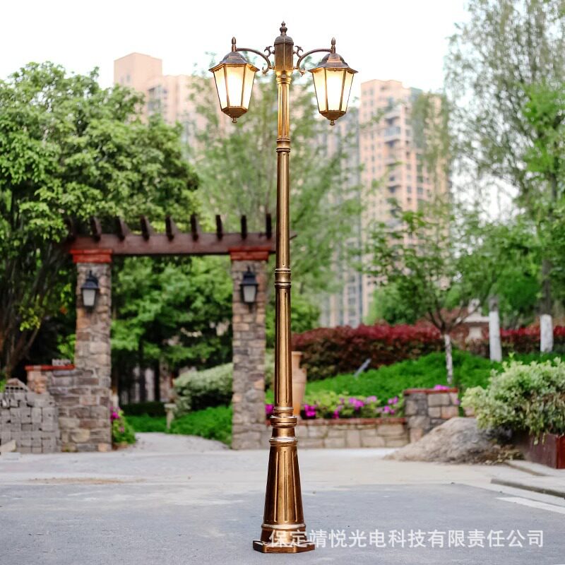 ?欧式双头高杆庭院灯防水灯户外灯景观公园别墅小区双头高杆灯