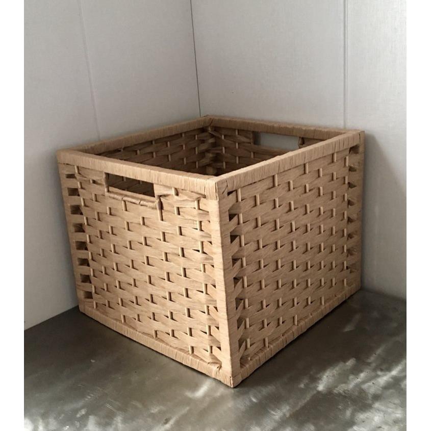 藤编收纳筐储物筐玩具收纳盒整理箱桌面储物篮无盖插花筐