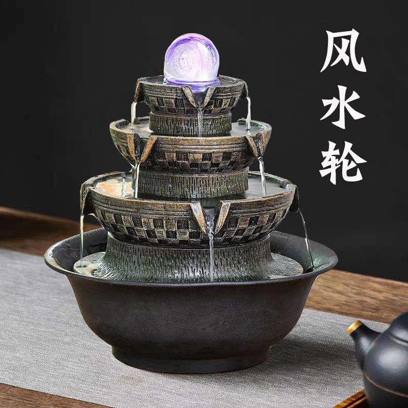八方来财风水轮流水喷泉摆件循环水办公桌装饰客厅桌面招财凤水球图片