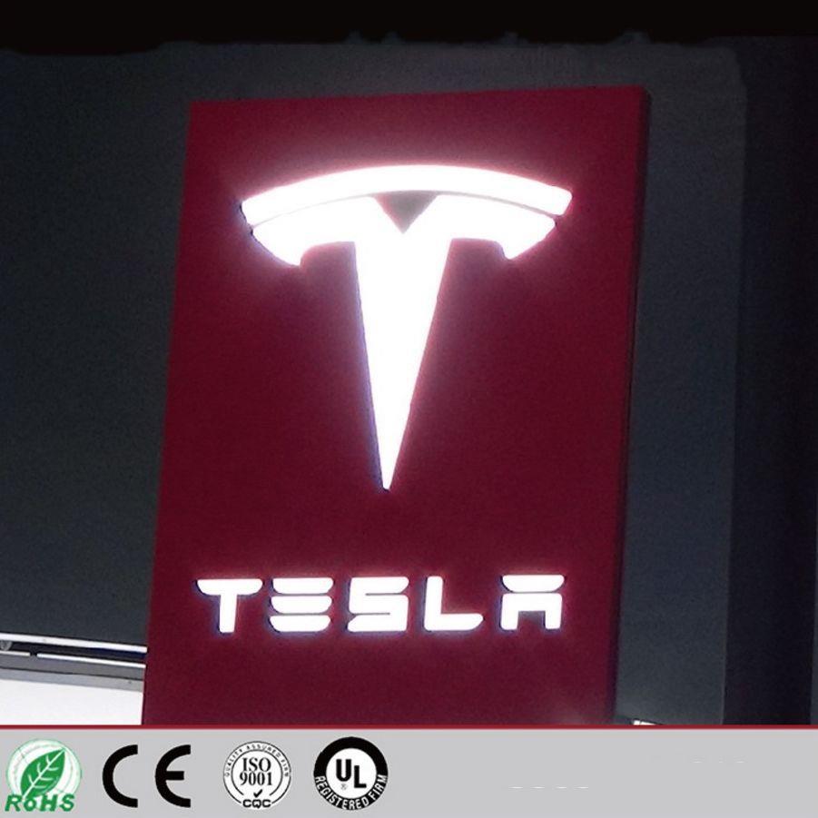 车标灯 汽车灯特斯前车标灯后车标灯特斯刹车灯车贴灯