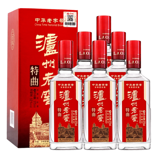 泸州老窖 特曲老字号 375ml*6瓶整箱52度 浓香型白酒送礼婚宴