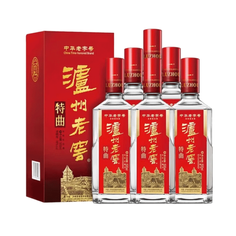 泸州老窖 38度特曲老字号 浓香型 500ml*6瓶整箱装非原箱