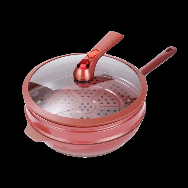 紫砂粘锅家用紫陶养生陶土微压炒锅沾燃气灶电磁炉通用