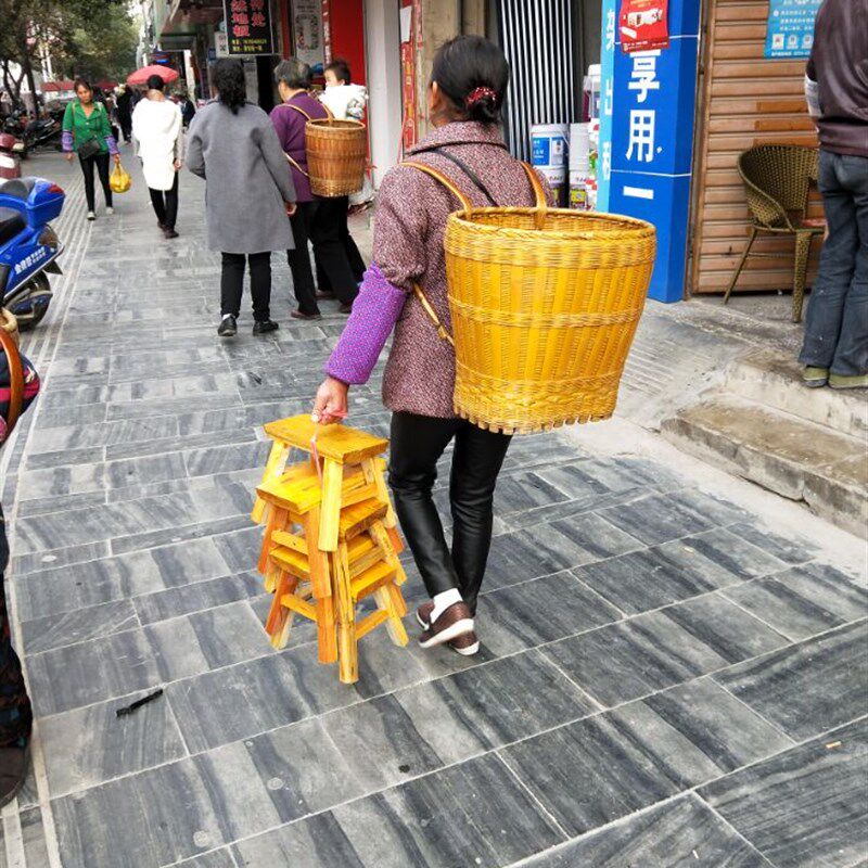 贵州纯手工竹编背篓 背篼订制精品竹编背筐 竹编菜筐 竹编 背娄