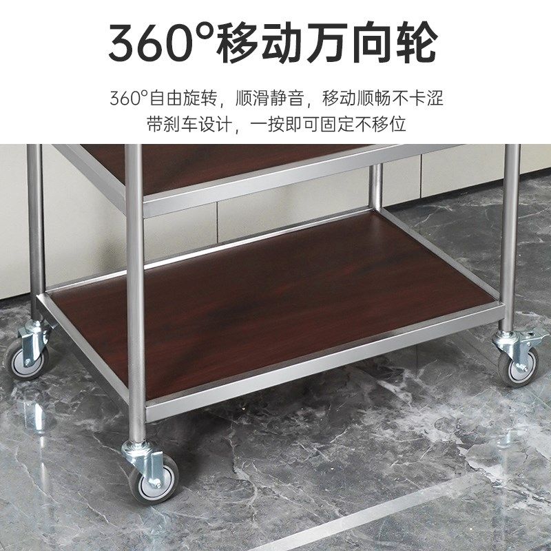 整装木质手推车层酒水车大厅送餐车农庄车服务车
