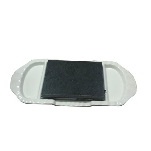 石板烧烤肉锅牛排铁板烧煎盘岩石烧烤石板烧火山石烤盘陶瓷装