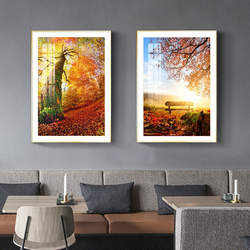 楼梯间装饰画秋天风景现代简约客厅沙发背景墙壁画卧室床头餐厅画图片