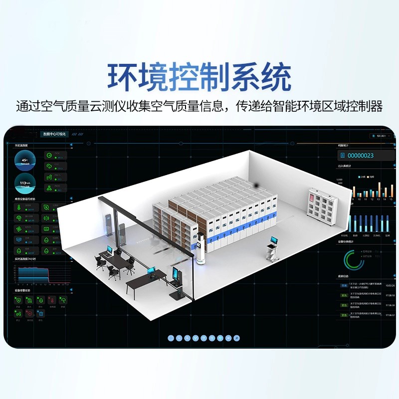 智慧档案室密集柜恒温恒湿防尘智能档案库房十防RFID档案馆密集架