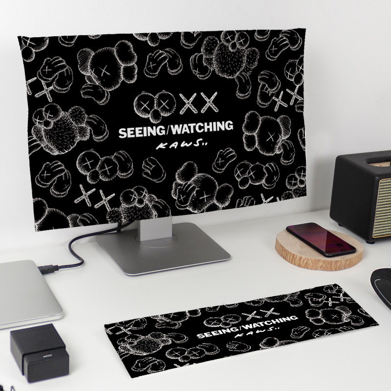 潮流台式电脑防尘罩液晶显示器保护键盘盖布三件盖巾