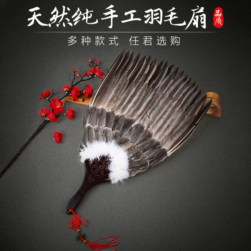 羽毛明扇诸葛亮雀扇子舞蹈儿童蒲扇夏季宝宝扇大号鹅毛卧龙扇