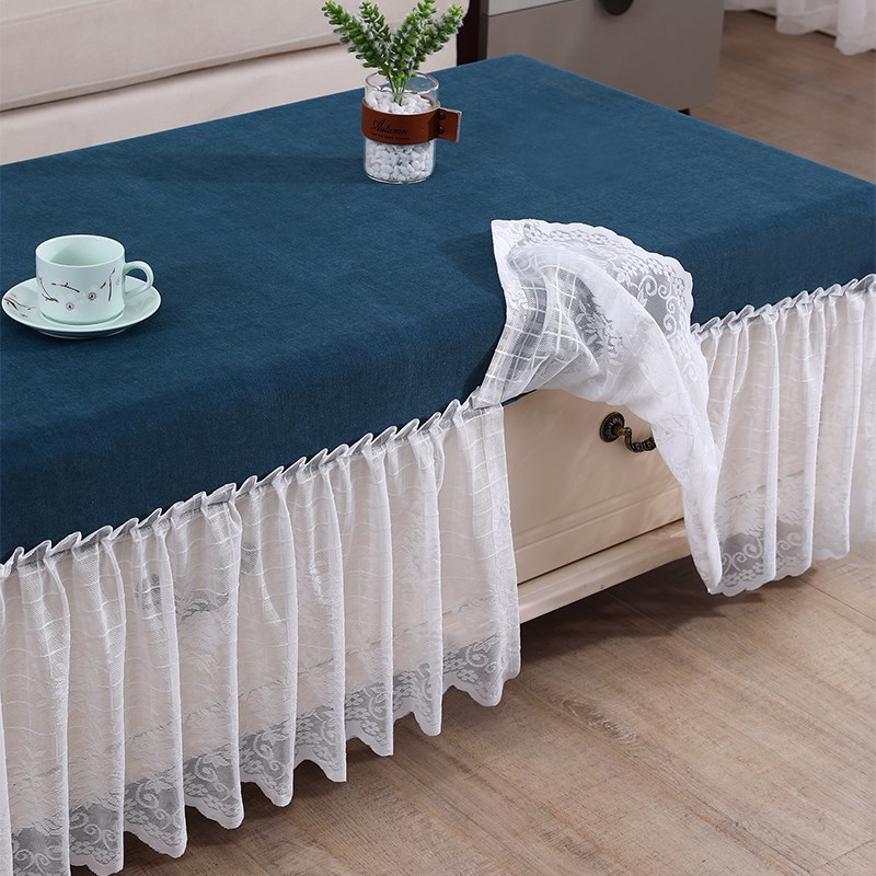 茶几桌布客厅防滑茶几罩长方形布艺蕾丝餐桌布电视柜防尘罩