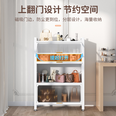 家用钢制书柜多层带门防尘落地储物柜儿童书房书架铁艺置物收纳柜