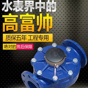 法兰水表浪花大肚子50/80/100/150旋翼式自来水防盗大口径机械