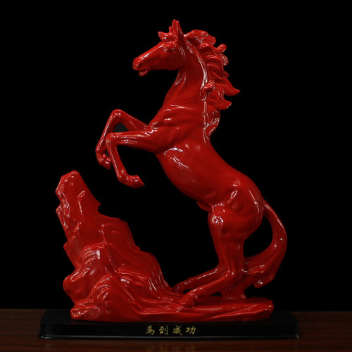 马到成功红色马办公室家居饰创意招财马雕塑工艺品
