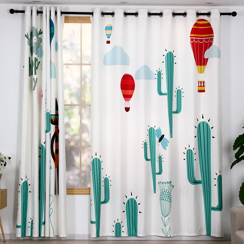 爱卡通仙人掌小新儿童房男孩女孩卧室隔热加厚定制成品窗帘,居家布艺,定制窗帘,淘宝优惠券,粉丝福利购,淘宝优惠卷