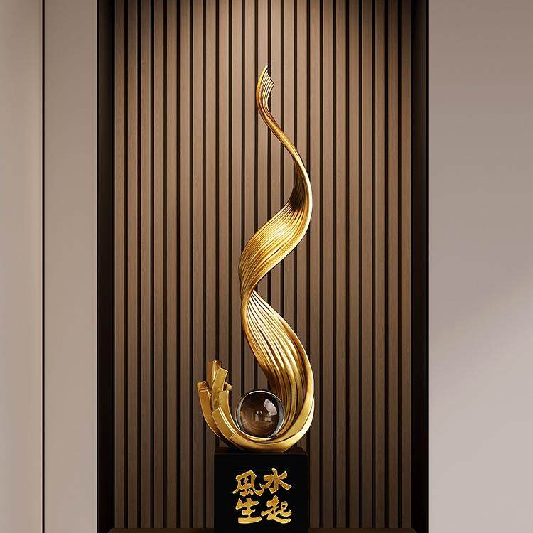 贝汉美风生水起落地摆件轻奢高档大型客厅玄关入户门高级感装饰品图片