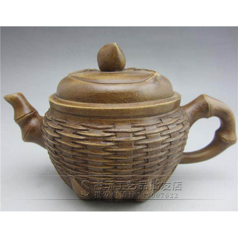 厂家现货古玩收藏家居摆件紫砂壶茶具茶壶竹筐高升