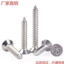 销售201不锈钢沉头自攻螺丝平头自攻螺钉定 制十字自攻环槽铆钉