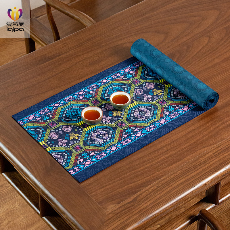 壮族凤鸟纹桌旗高l端茶旗茶桌布防水茶台茶桌垫布中式禅意茶席垫