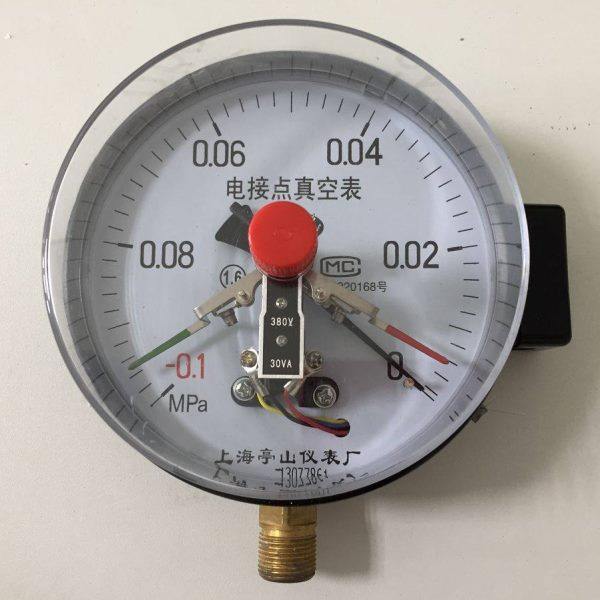 上海亭山仪表电接点真空表径向-0.1-0MPa Y100