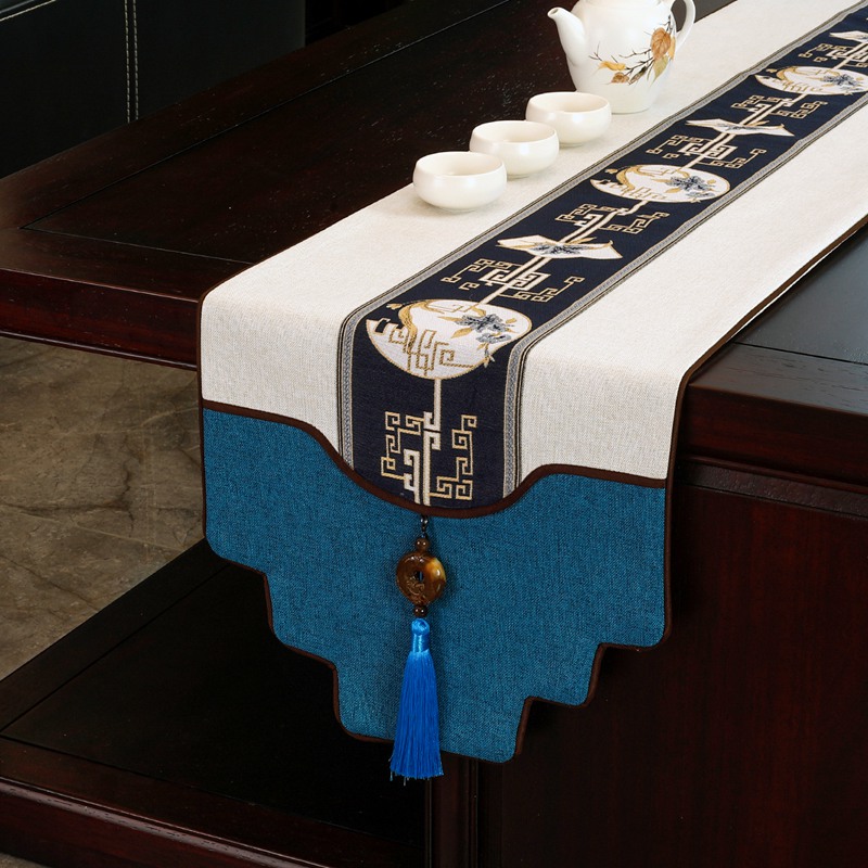新中式桌旗c茶桌垫布茶台布艺长条电视柜茶几盖布桌布禅意茶旗茶