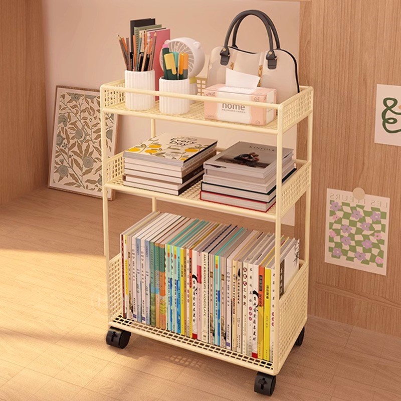 桌下置物架可移动k小推车学生教室书桌旁带轮放书本多层收纳架书