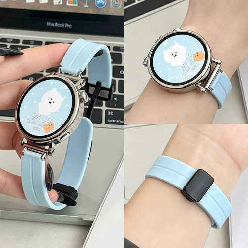 适用oppowatchx3mini手表带oppowatchx2mini硅胶磁吸oppowatch3/se夏季男女款运动oppowatchs/x替换手表带
