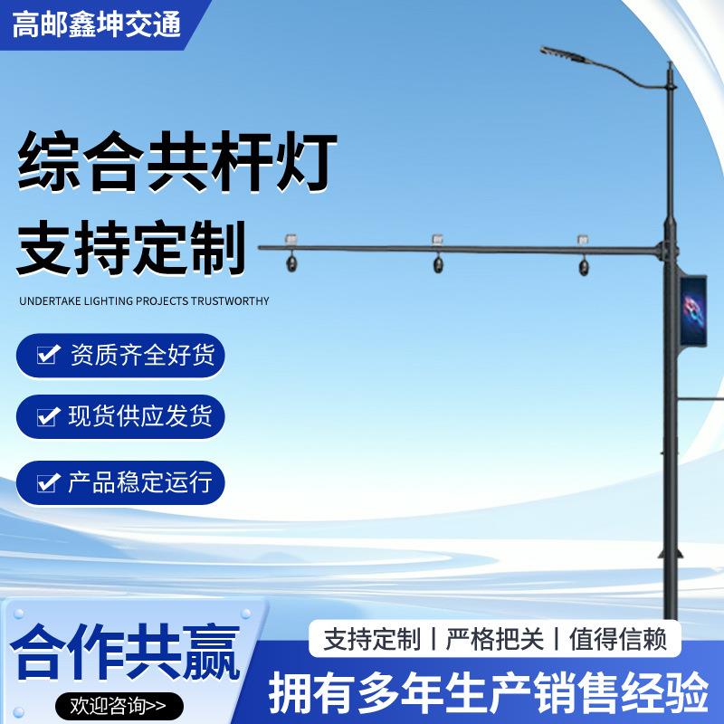 户外照明双臂路灯杆多杆合一体化一综合杆交通标志监控综合共杆