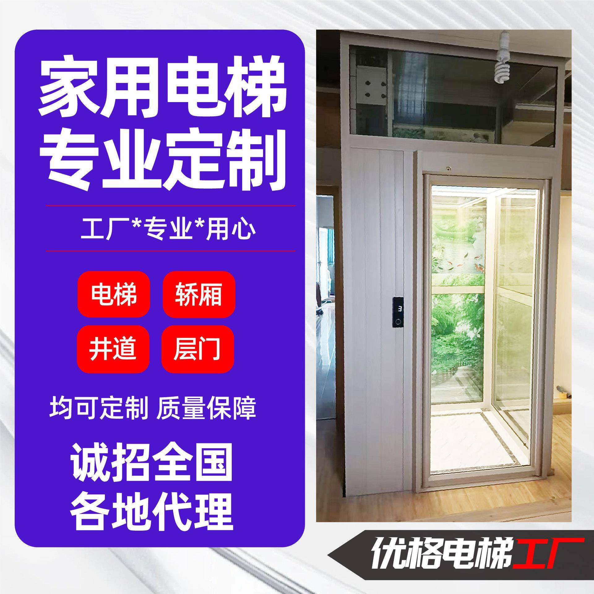 厂家直供平台曳引电梯家用观光电梯别墅电梯龙门架式观光家用电梯