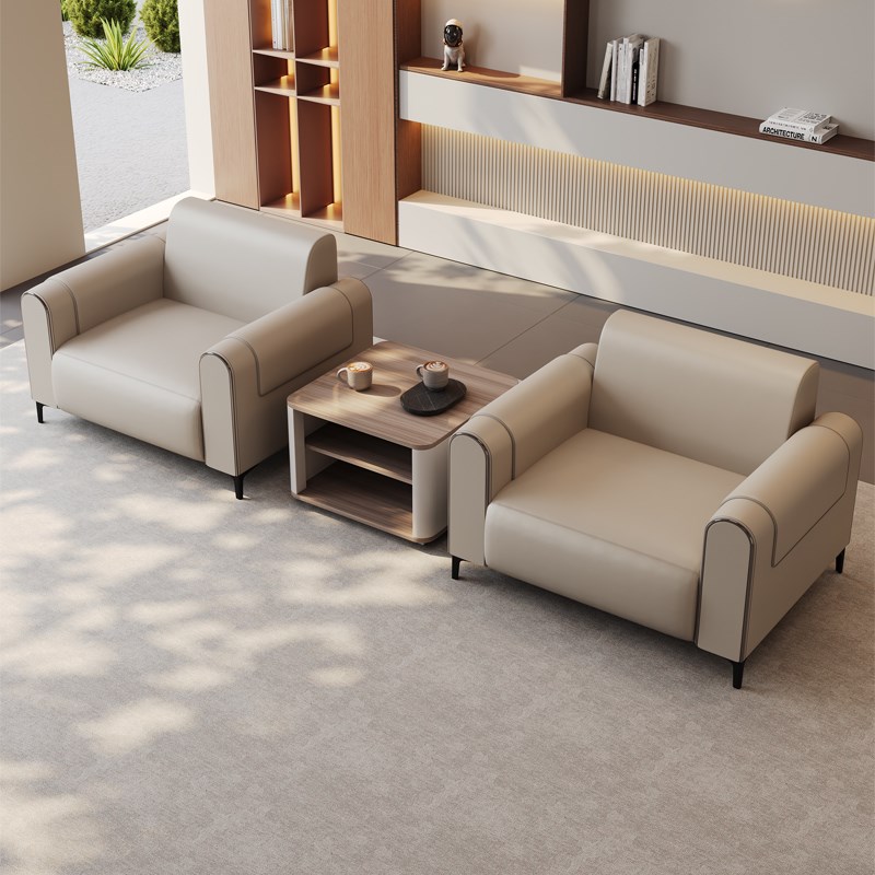 办公室沙发现代简约商务洽谈咨询室意式高档会客接待沙发茶几组合