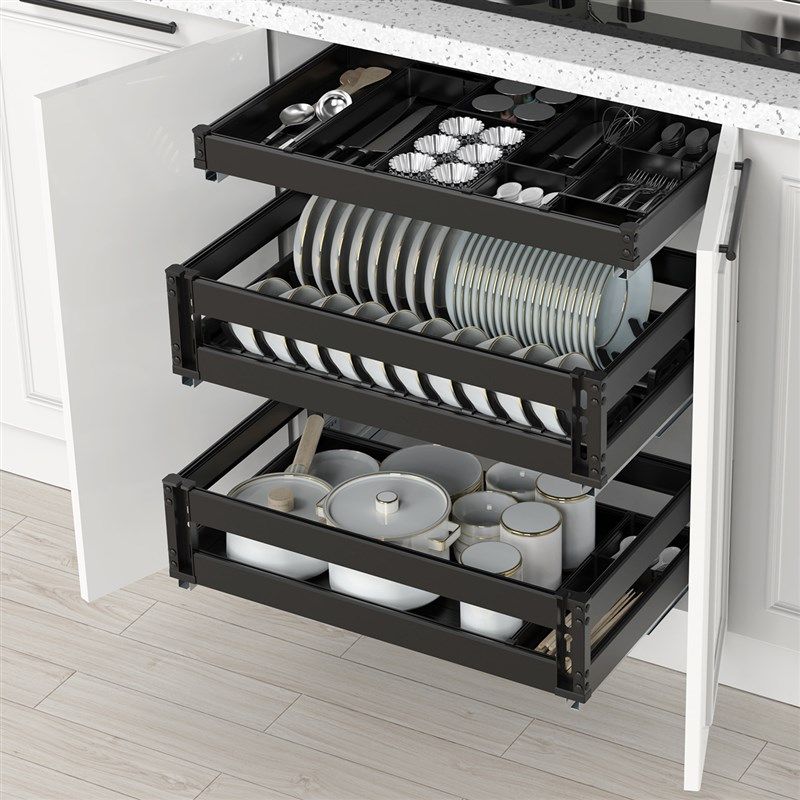 浅柜拉篮  深柜拉拦碗碟篮抽屉式拉拦阻尼层,家装主材,拉篮,淘宝优惠券,粉丝福利购,淘宝优惠卷